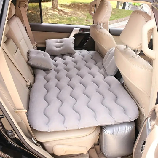Gray Inflatable Car Air Bed Mattress with Air Pump, Two Pillow And Carry Bag